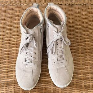Vionic Women's Light Taupe Suede High-Top Sneakers size 10